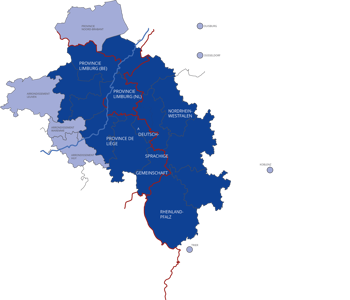 Map Interreg Meuse Rhine Programme Area Functional Area